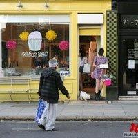 Daisy Lowe and a female companion walking her pet dog | Picture 89016